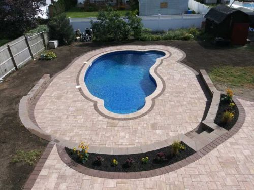  alt='We installed Cambridge pavers on our patio - Toffee Onyx Lite. Initially the pavers looked great'