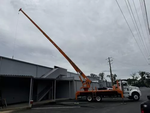 We had to get a deck package onto a 3rd floor roof. We were coming down from PA as was the material, so needless to say