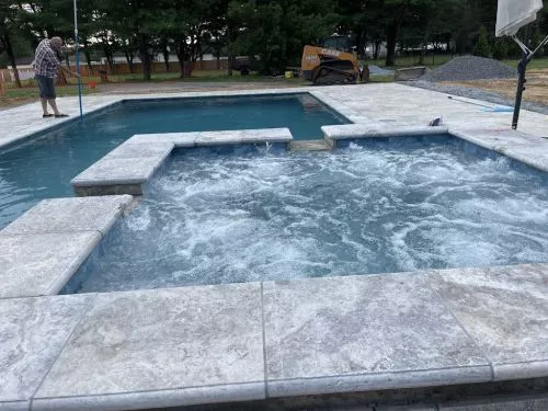 Calvello landscaping did the travertine stone around our pool. They worked seamlessly with VanBrill pools during the build